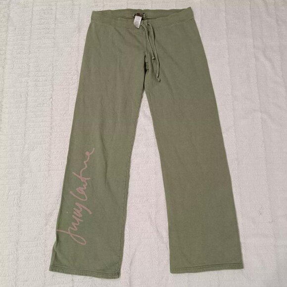 Vintage Juicy Couture Matching Tracksuit Set Green Pink Medium Jacket Pants Rare - Picture 3 of 8